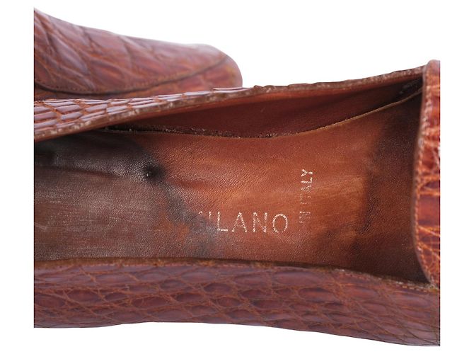 Mocassini Prada Vintage in pelle esotica marrone - vista 5