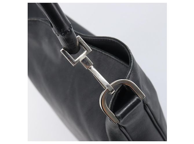 Borsa a mano GUCCI Bamboo Pelle Nero Argento 001 4095 Auth ep15912 - vista 15