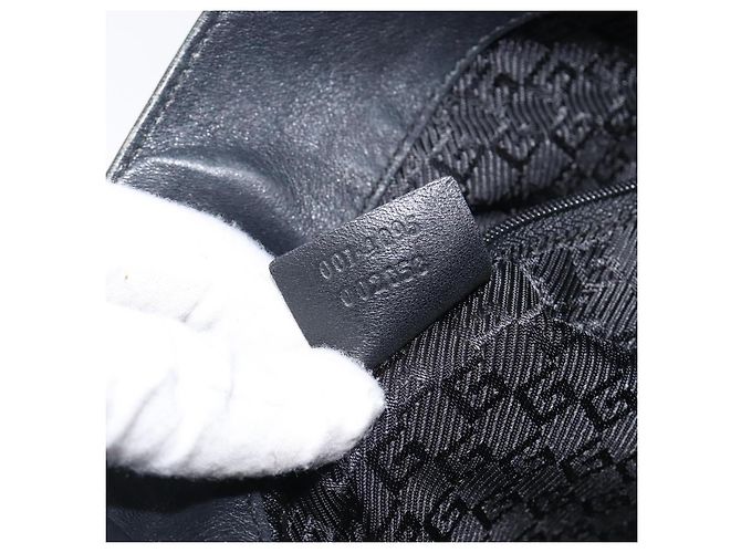 Borsa a mano GUCCI Bamboo Pelle Nero Argento 001 4095 Auth ep15912 - vista 22