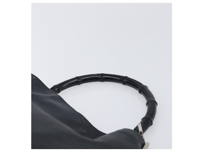 Borsa a mano GUCCI Bamboo Pelle Nero Argento 001 4095 Auth ep15912 - vista 8