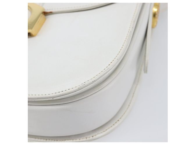 Céline CELINE Schultertasche aus Leder Weiß Gold Auth ep15998 Golden - Ansicht 12