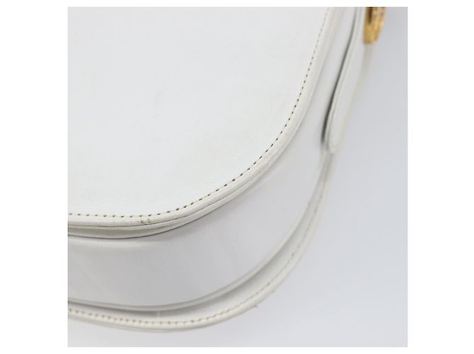 Céline CELINE Schultertasche aus Leder Weiß Gold Auth ep15998 Golden - Ansicht 14