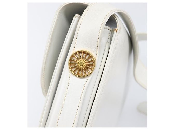 Céline CELINE Schultertasche aus Leder Weiß Gold Auth ep15998 Golden - Ansicht 16