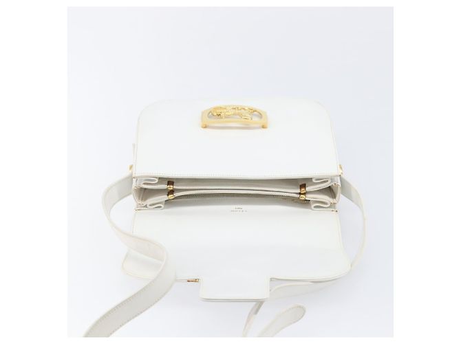 Céline CELINE Schultertasche aus Leder Weiß Gold Auth ep15998 Golden - Ansicht 18