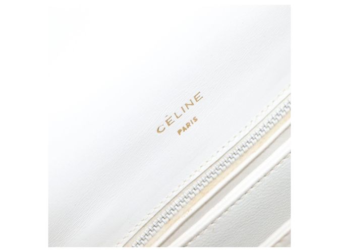 Céline CELINE Schultertasche aus Leder Weiß Gold Auth ep15998 Golden - Ansicht 19