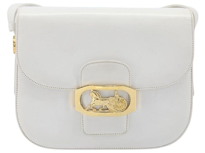 Céline CELINE Schultertasche aus Leder Weiß Gold Auth ep15998 Golden - Ansicht 2