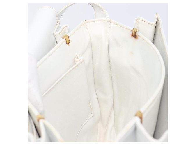 Céline CELINE Schultertasche aus Leder Weiß Gold Auth ep15998 Golden - Ansicht 22