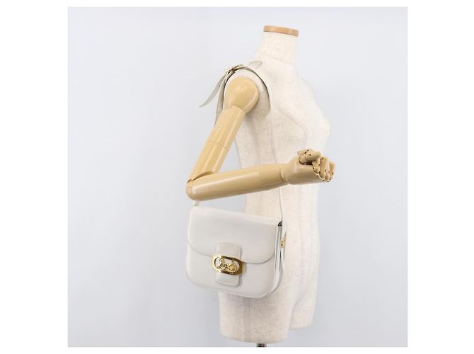 Céline CELINE Schultertasche aus Leder Weiß Gold Auth ep15998 Golden - Ansicht 28