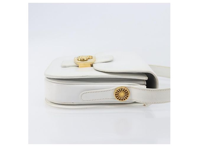 Céline CELINE Schultertasche aus Leder Weiß Gold Auth ep15998 Golden - Ansicht 4