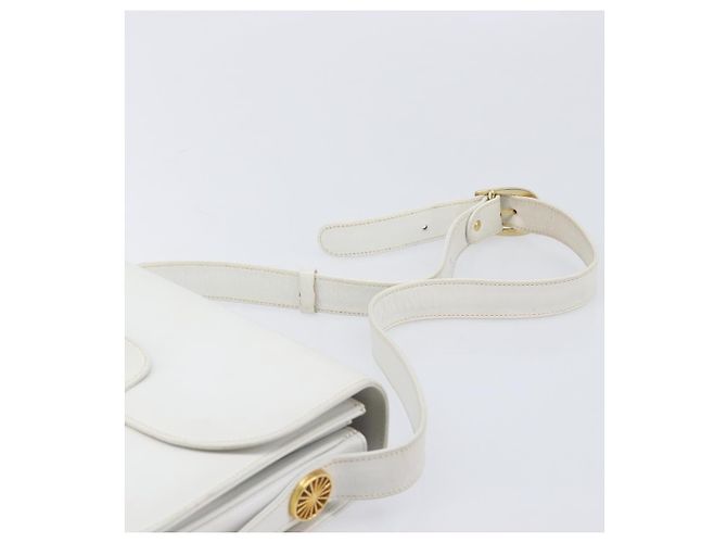 Céline CELINE Schultertasche aus Leder Weiß Gold Auth ep15998 Golden - Ansicht 8
