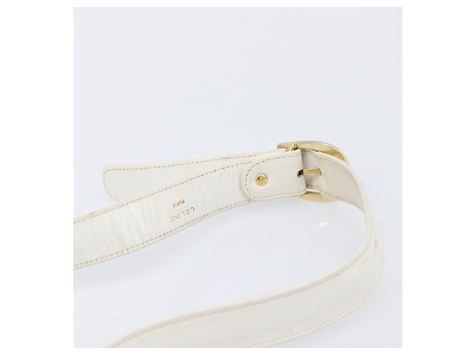 Céline CELINE Schultertasche aus Leder Weiß Gold Auth ep15998 Golden - Ansicht 9