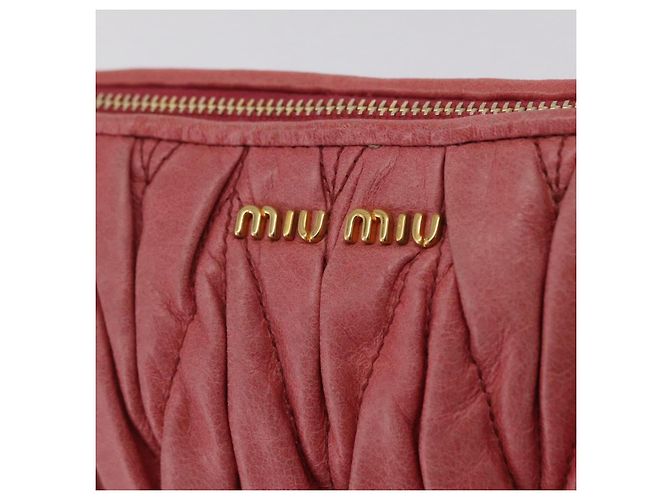 Borsa a tracolla Miu Miu Matelassé in pelle rosa oro autentica 206317M D'oro - vista 18