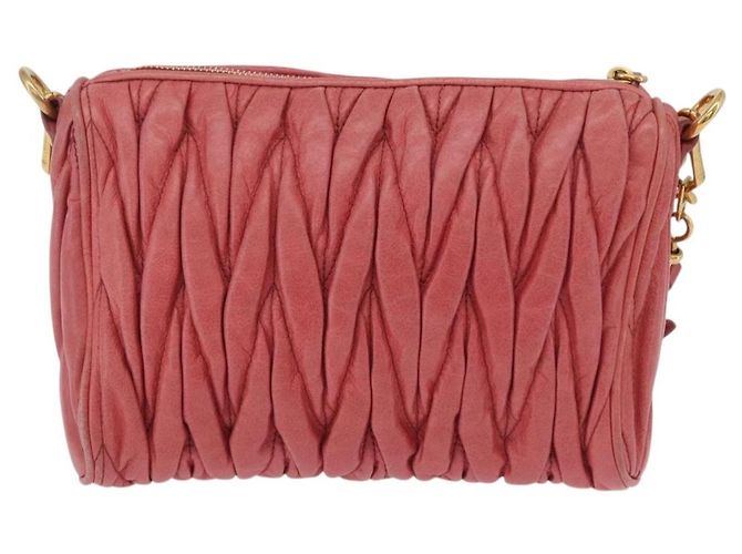 Borsa a tracolla Miu Miu Matelassé in pelle rosa oro autentica 206317M D'oro - vista 3