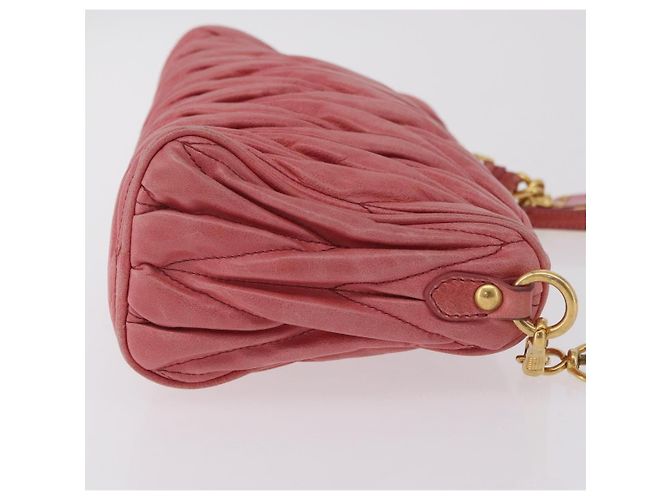 Borsa a tracolla Miu Miu Matelassé in pelle rosa oro autentica 206317M D'oro - vista 4