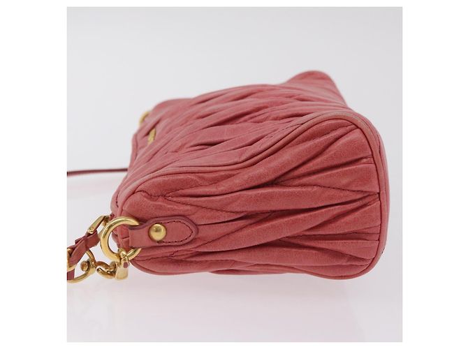 Borsa a tracolla Miu Miu Matelassé in pelle rosa oro autentica 206317M D'oro - vista 5