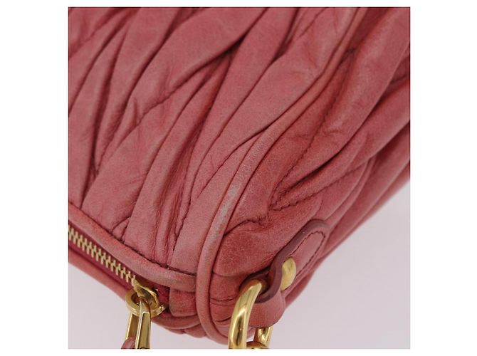 Borsa a tracolla Miu Miu Matelassé in pelle rosa oro autentica 206317M D'oro - vista 6