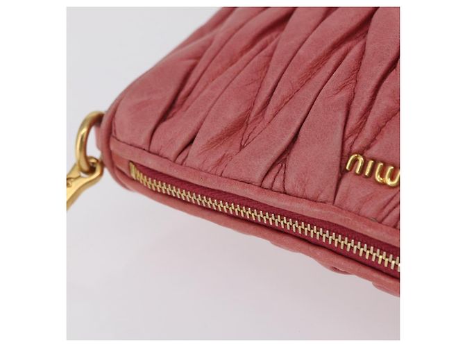 Borsa a tracolla Miu Miu Matelassé in pelle rosa oro autentica 206317M D'oro - vista 8