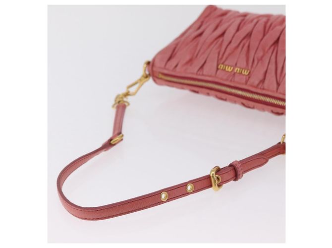 Borsa a tracolla Miu Miu Matelassé in pelle rosa oro autentica 206317M D'oro - vista 9