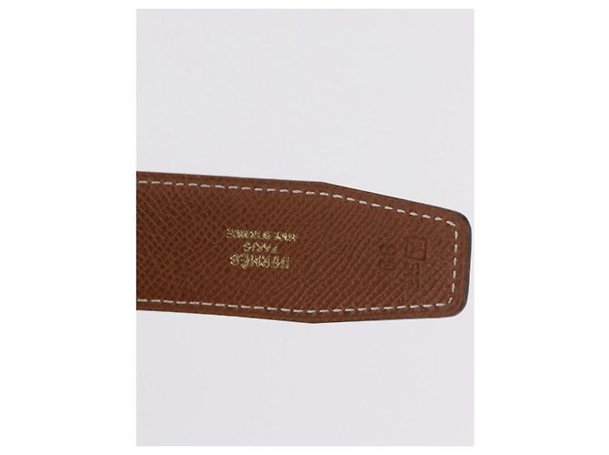 Hermès Cinturón HERMES Cuero Negro Marrón Auth mr2956V Castaño - vista 9
