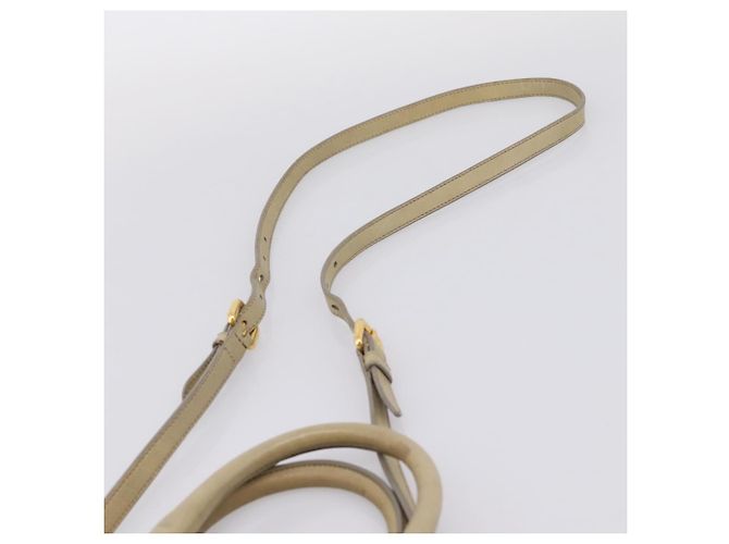 Bolso de mano PRADA de cuero 2way Beige Oro Auth 206241A Dorado - vista 10