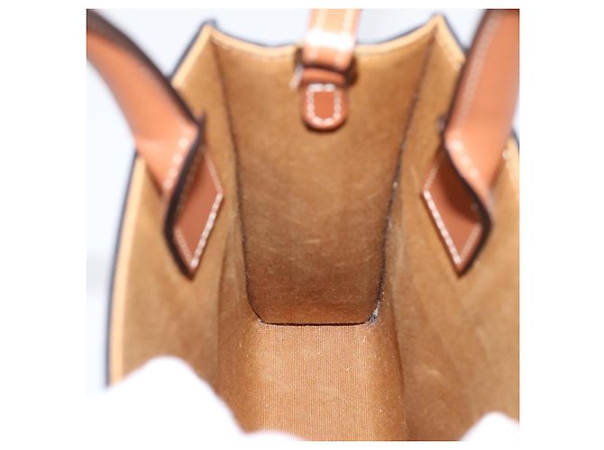 Céline Borsa a mano CELINE Triomphe Mini Vertical Cabas PVC 2way Nero Oro Auth ka6309M D'oro - vista 19