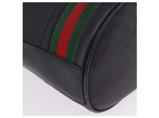 Borsa GUCCI Micro GG Supreme Web Sherry Line PVC Nero 001 116 0933 Auth 203142 D'oro - vista 12
