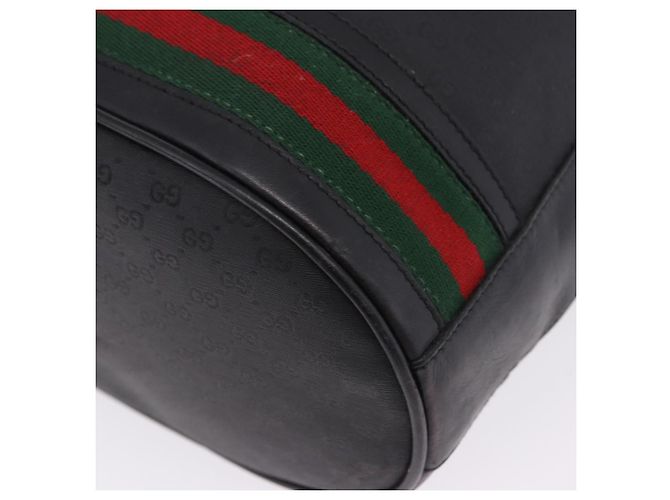 Borsa GUCCI Micro GG Supreme Web Sherry Line PVC Nero 001 116 0933 Auth 203142 D'oro - vista 15