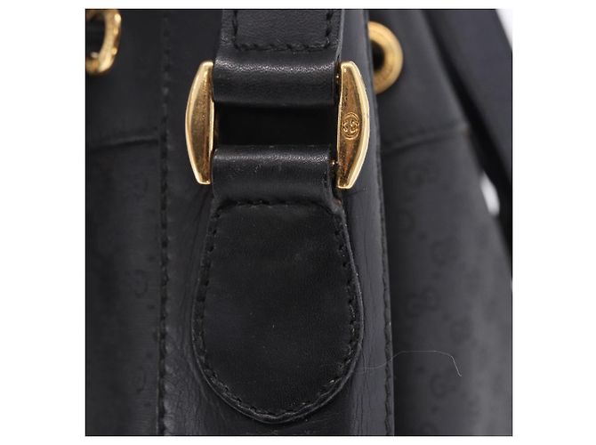 Borsa GUCCI Micro GG Supreme Web Sherry Line PVC Nero 001 116 0933 Auth 203142 D'oro - vista 16