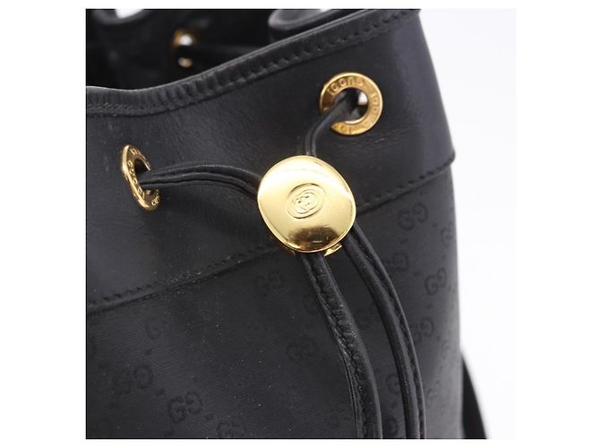 Borsa GUCCI Micro GG Supreme Web Sherry Line PVC Nero 001 116 0933 Auth 203142 D'oro - vista 17