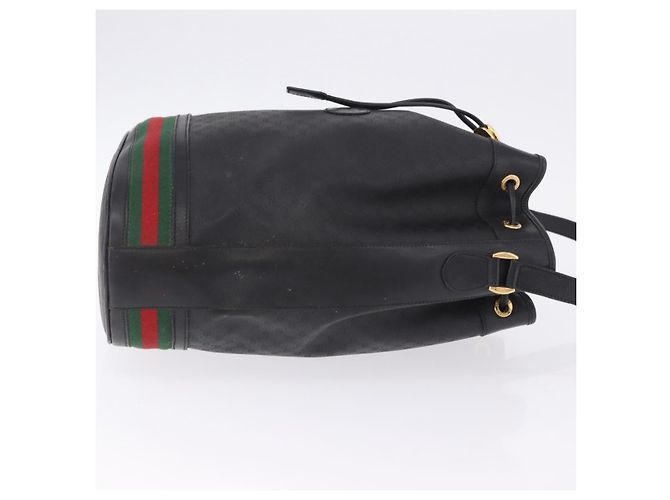 Borsa GUCCI Micro GG Supreme Web Sherry Line PVC Nero 001 116 0933 Auth 203142 D'oro - vista 4