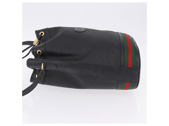 Borsa GUCCI Micro GG Supreme Web Sherry Line PVC Nero 001 116 0933 Auth 203142 D'oro - vista 5