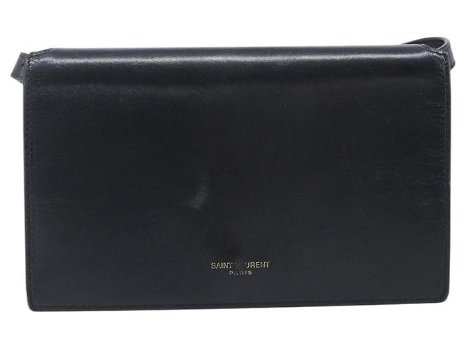 Autre Marque Borsa a tracolla SAINT LAURENT in pelle nera e oro Auth bs37414 Nero D'oro - vista 2