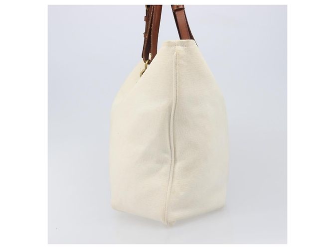 Borsa Tote BOTTEGA VENETA Canvas Beige Gold Auth ep15985 D'oro - vista 4