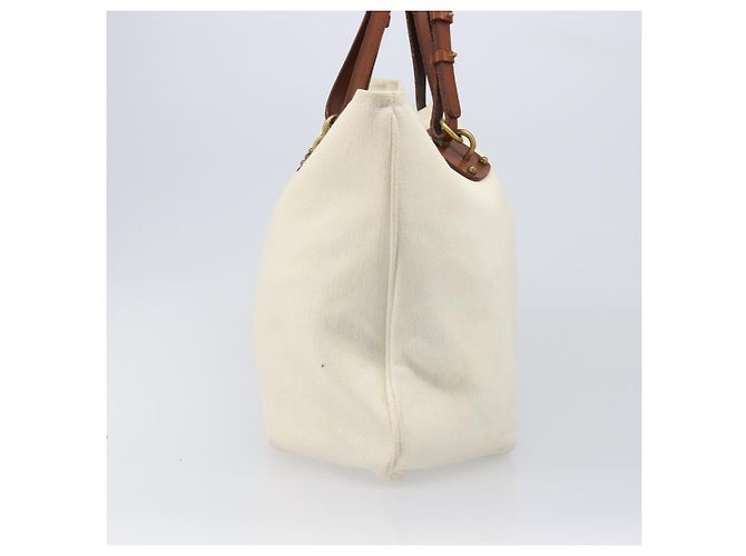 Borsa Tote BOTTEGA VENETA Canvas Beige Gold Auth ep15985 D'oro - vista 5