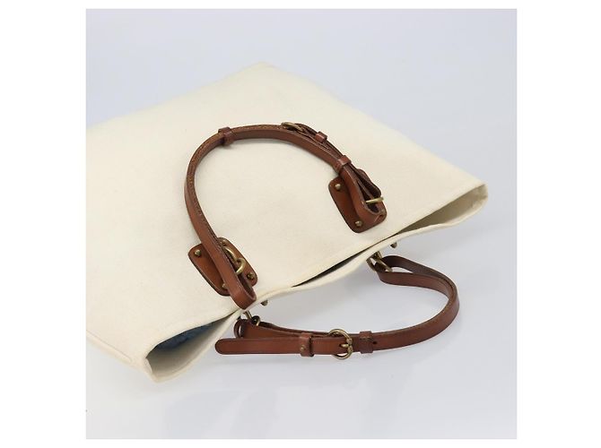 Borsa Tote BOTTEGA VENETA Canvas Beige Gold Auth ep15985 D'oro - vista 6