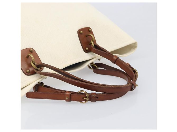 Borsa Tote BOTTEGA VENETA Canvas Beige Gold Auth ep15985 D'oro - vista 7