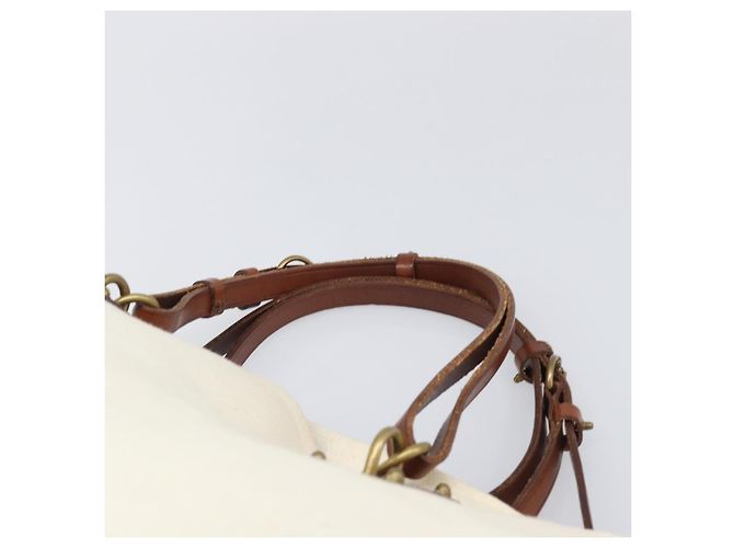 Borsa Tote BOTTEGA VENETA Canvas Beige Gold Auth ep15985 D'oro - vista 8