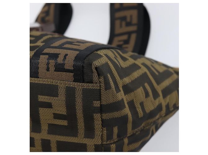 Borsa a mano FENDI Zucca Canvas Nero Oro 7VA165 Auth gh2374 - vista 10