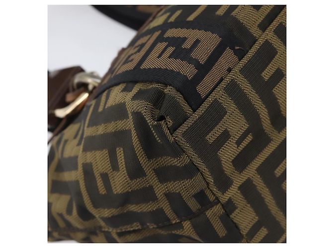 Borsa a mano FENDI Zucca Canvas Nero Oro 7VA165 Auth gh2374 - vista 11