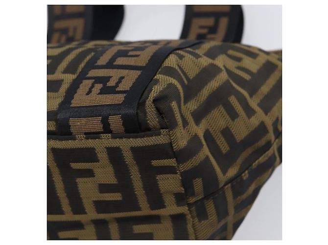 Borsa a mano FENDI Zucca Canvas Nero Oro 7VA165 Auth gh2374 - vista 12