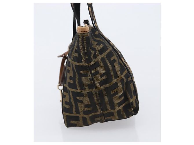 Borsa a mano FENDI Zucca Canvas Nero Oro 7VA165 Auth gh2374 - vista 4