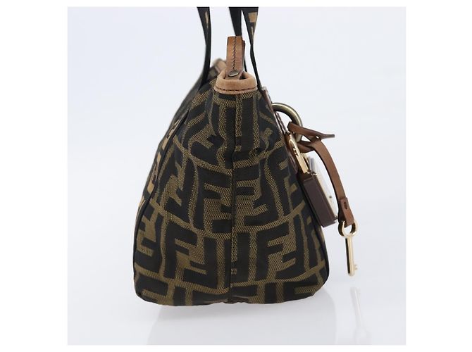 Borsa a mano FENDI Zucca Canvas Nero Oro 7VA165 Auth gh2374 - vista 5