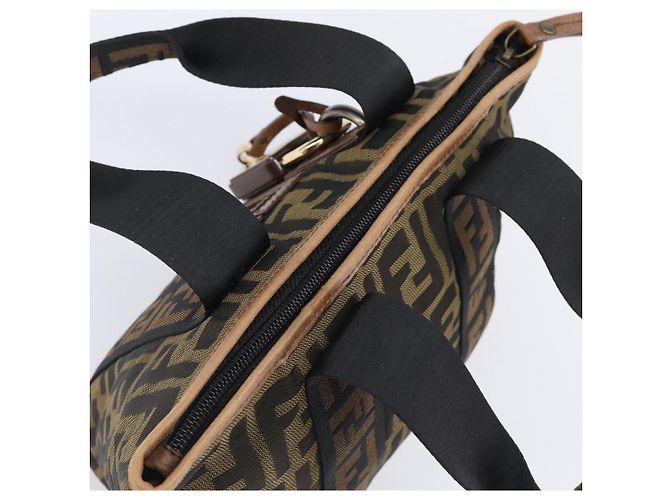 Borsa a mano FENDI Zucca Canvas Nero Oro 7VA165 Auth gh2374 - vista 6