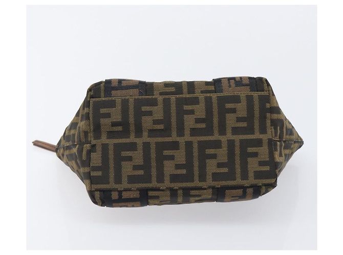 Borsa a mano FENDI Zucca Canvas Nero Oro 7VA165 Auth gh2374 - vista 9