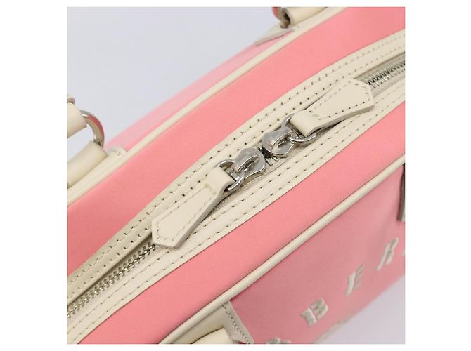 Borsa a mano BURBERRY Nylon Rosa Argento Auth bs37234 - vista 16