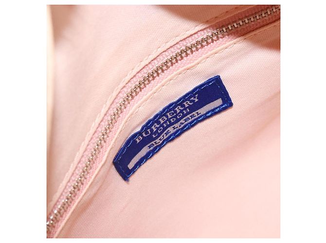 Borsa a mano BURBERRY Nylon Rosa Argento Auth bs37234 - vista 18