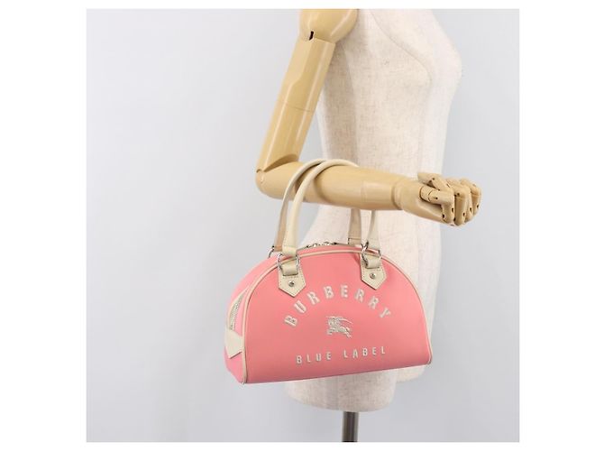Borsa a mano BURBERRY Nylon Rosa Argento Auth bs37234 - vista 25