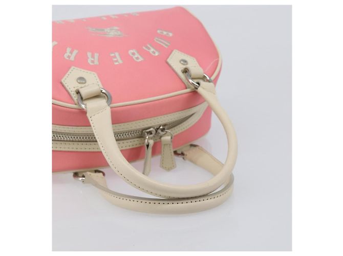 Borsa a mano BURBERRY Nylon Rosa Argento Auth bs37234 - vista 7