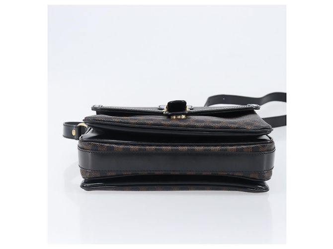Céline Bolsa de Ombro CELINE Macadam Canvas PVC Leather Black Gold Auth ep16100 Preto Dourado - vista 11