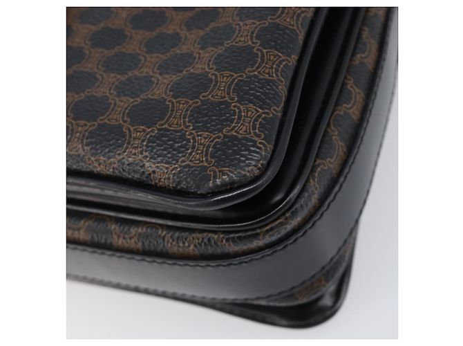 Céline Bolsa de Ombro CELINE Macadam Canvas PVC Leather Black Gold Auth ep16100 Preto Dourado - vista 12